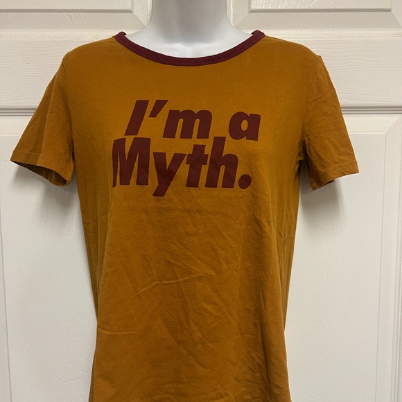 Zara Mustard Brown “I’m A Myth” Cotton T Shirt - Picture 10 of 12
